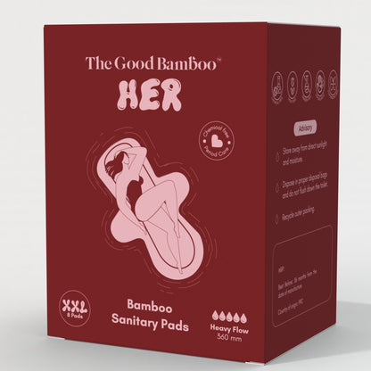 Bamboo Sanitary Pads - XXL Night | Heavy Flow 360mm - 8Pads