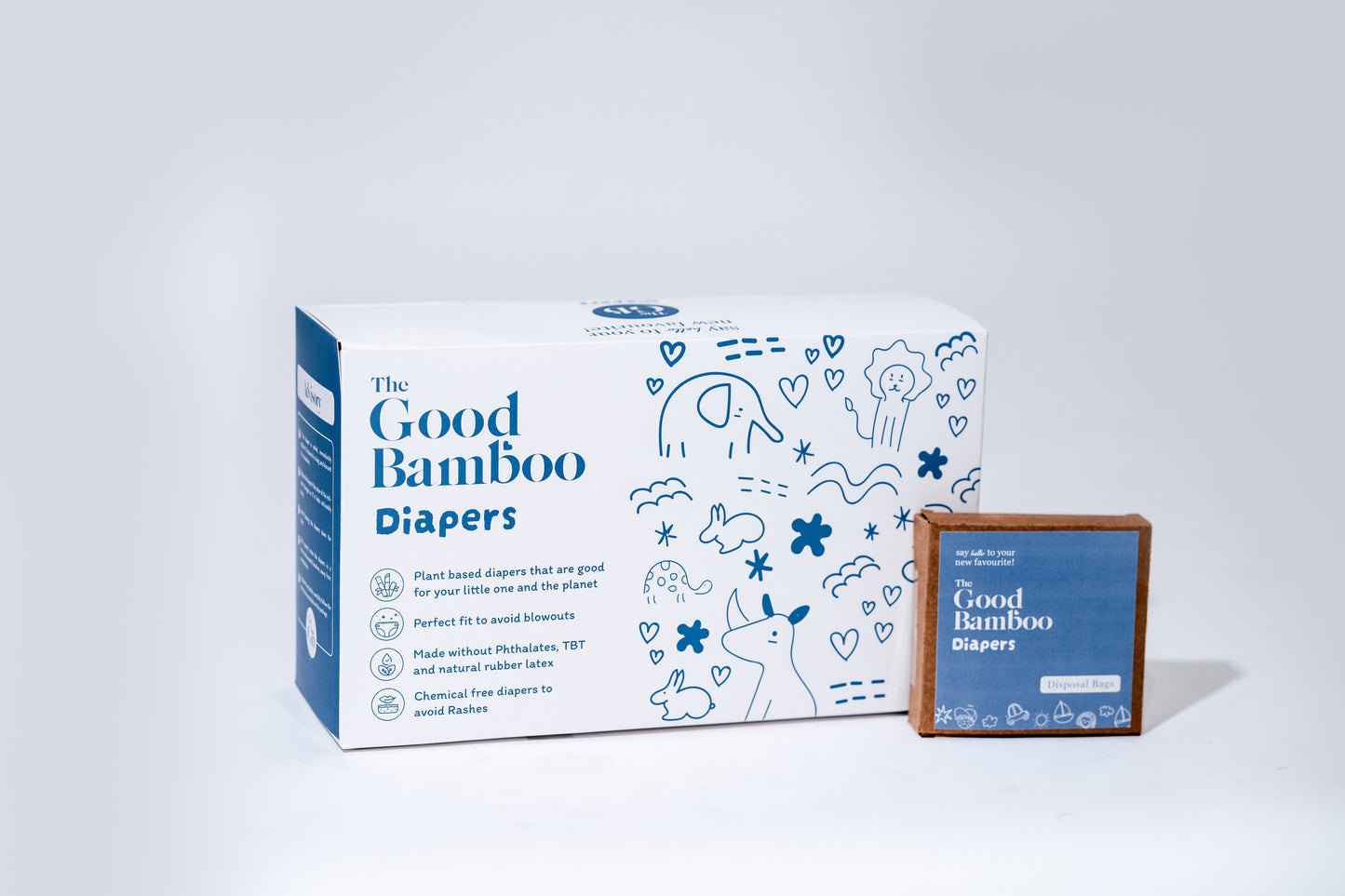 Bamboo Diapers - XS Size/NEW BORN (3-5 Kgs) - Tape Style - 34 Diapers