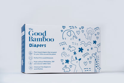 Bamboo Diapers - SMALL (4-8 Kgs) - Tape Style - 36 Diapers