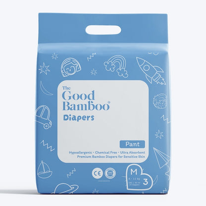 Bamboo Pant Diapers - MEDIUM (6-11 kgs) - 25 Diapers